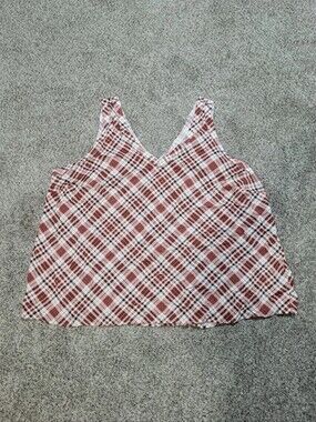 Torrid Size 3 (3X 22-24) Ocean Sunset Plaid V Neck Tank Top Academia Flowy Layer